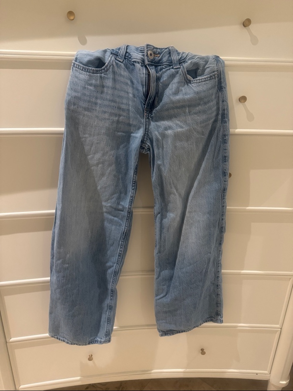 Girls Abercrombie and Fitch Light Blue Relaxed Jeans